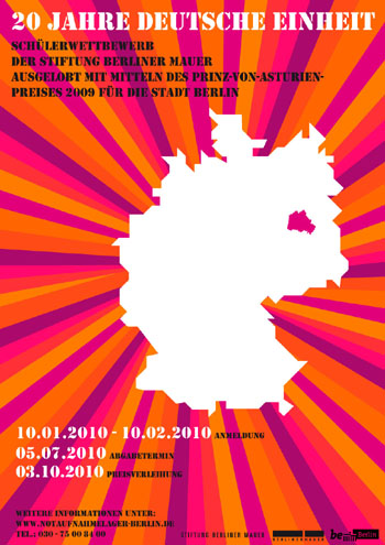 Plakat Schülerwettbewerb 20 Jahre Deutsche Einheit