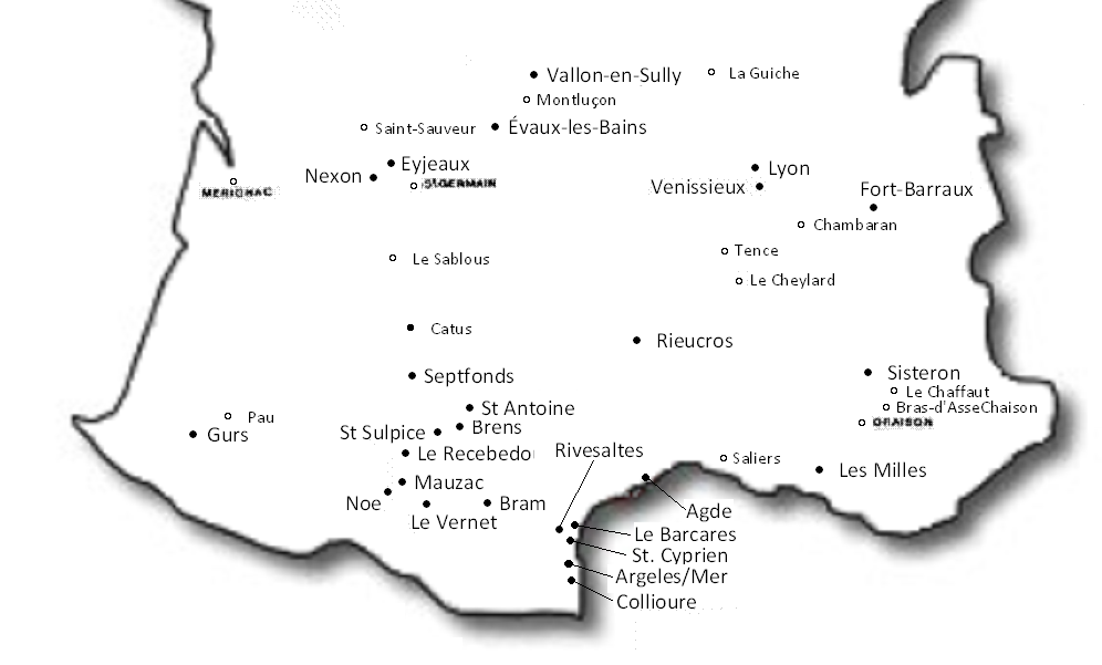 Karte Internierungslager