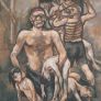 Otto Schubert: Auschwitz Triptychon  um 1960, Öl auf Leinwand  Bürgerstiftung für verfolgte Künste –  Else-Lasker-Schüler-Zentrum – Kunstsammlung 