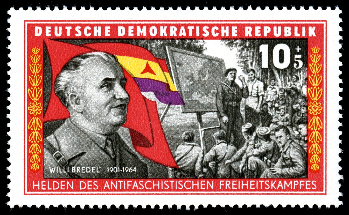 Briefmarke für Willi Bredel, DDR 1966
